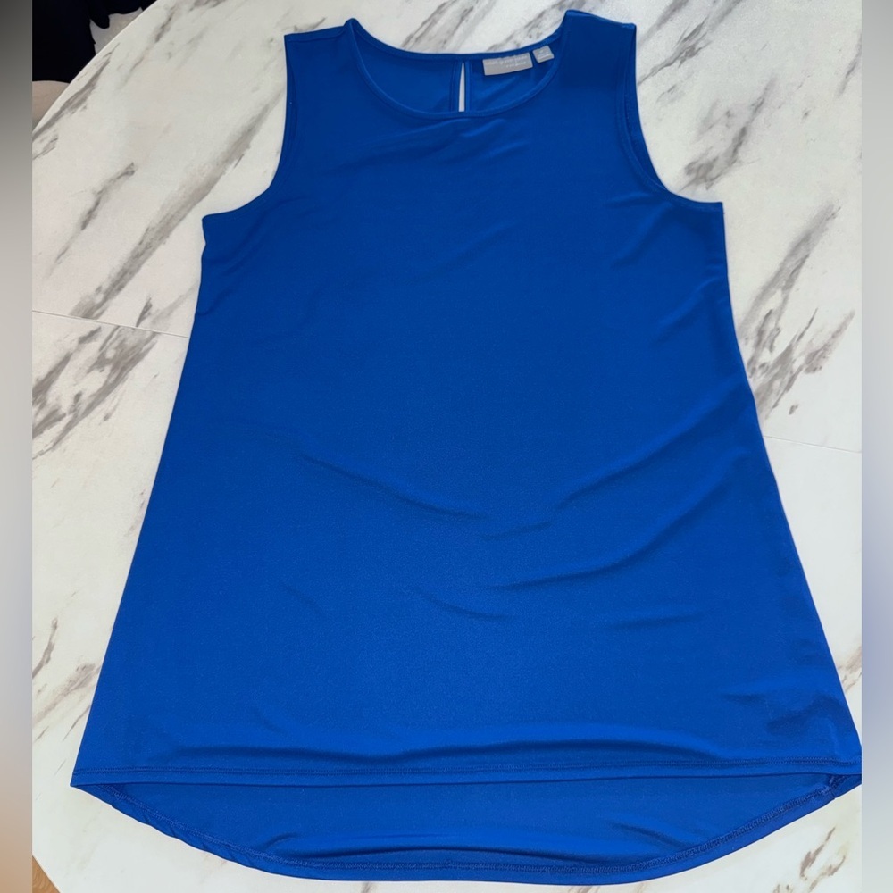 Susan Graver Style Premier Royal Blue Sleeveless Scoop Neck Tank M